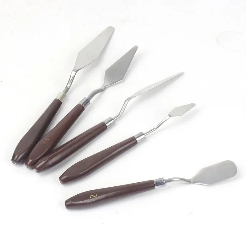 5-Piece Palette Knife Set – Acrylic, Oil & Gouache Paint Spatulas