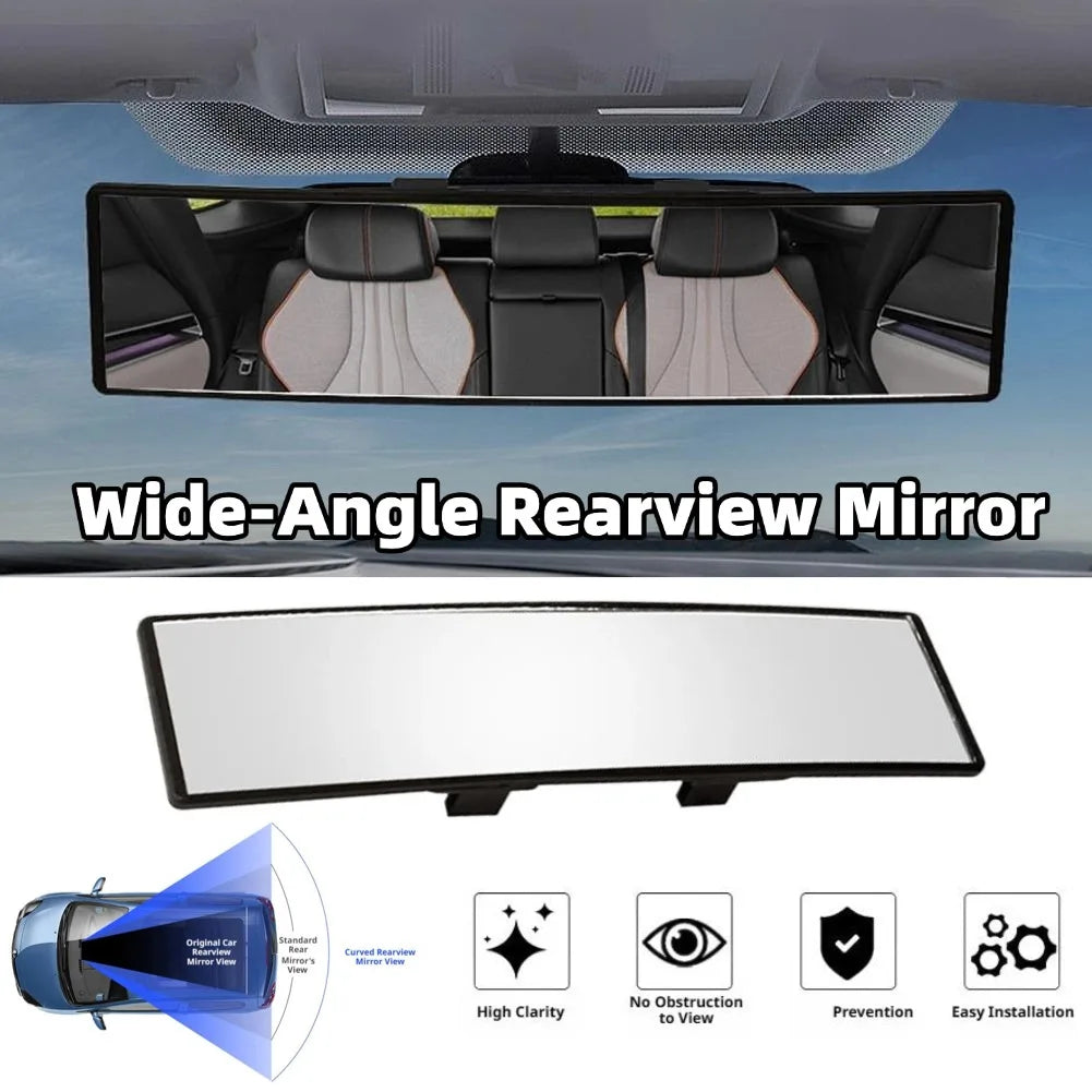 Clip-On Panoramic Rearview Mirror – Wide Angle Anti-Glare HD