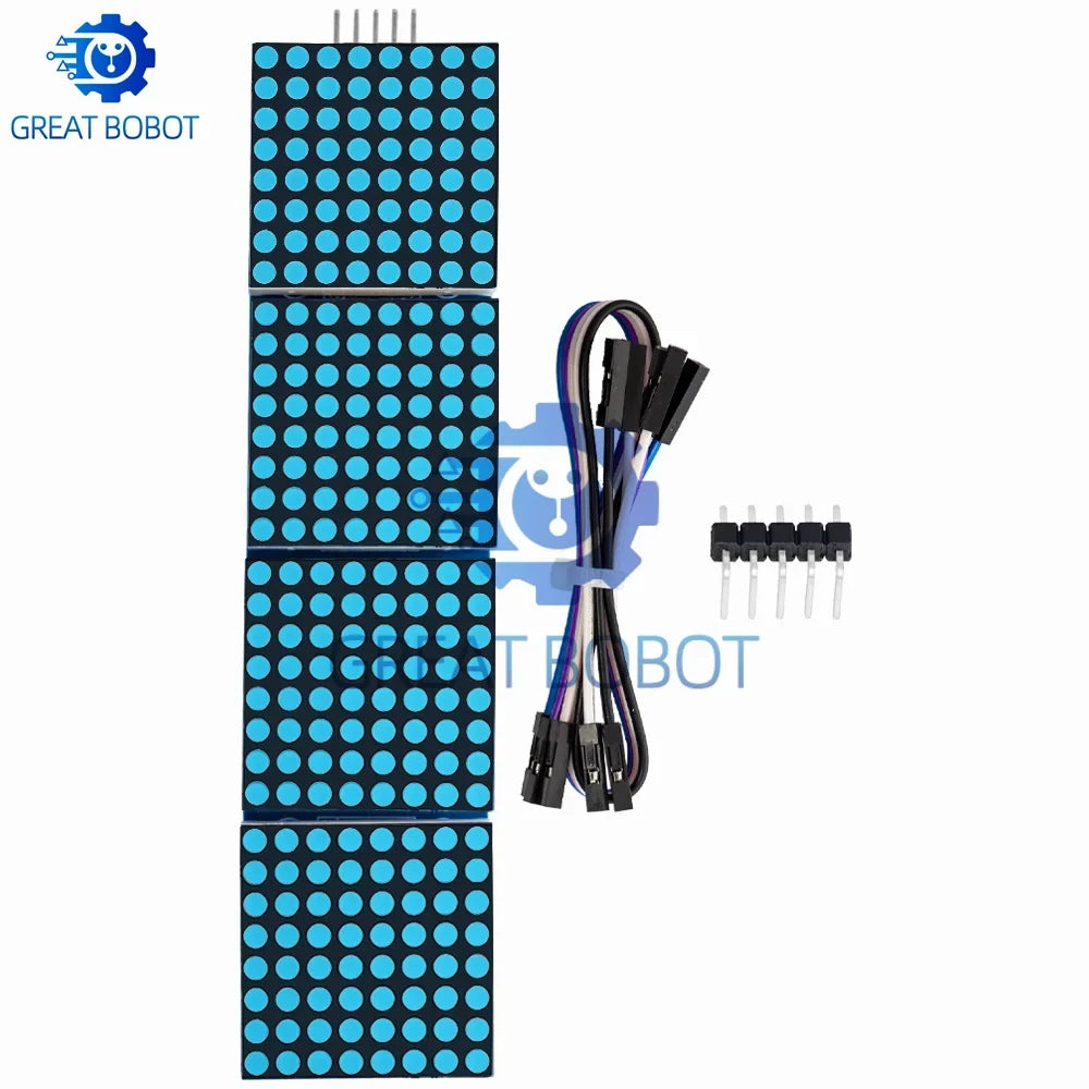 MAX7219 4-in-1 Dot Matrix Module for Arduino – 5P Cable