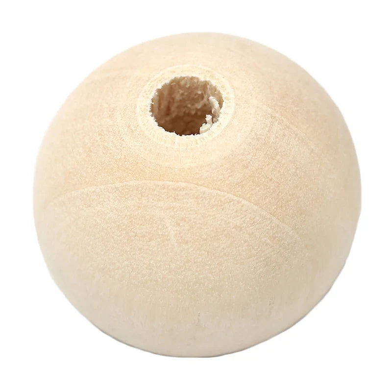 Natural Round Wooden Ball Beads – DIY Jewelry & Craft Making