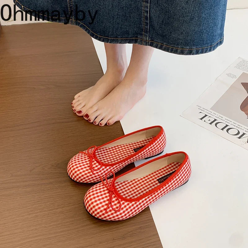 Women's Floral Ballet Flats – Butterfly-Knot Slip-On Dress Shoes