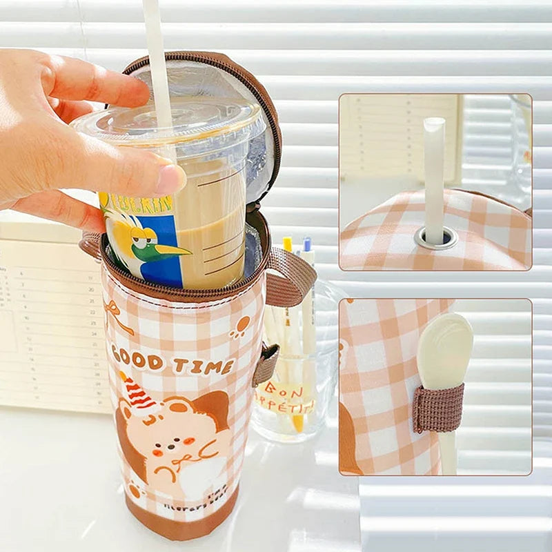 Insulated Cup Carrier Tote Bag – Oxford Cloth Tumbler Sleeve