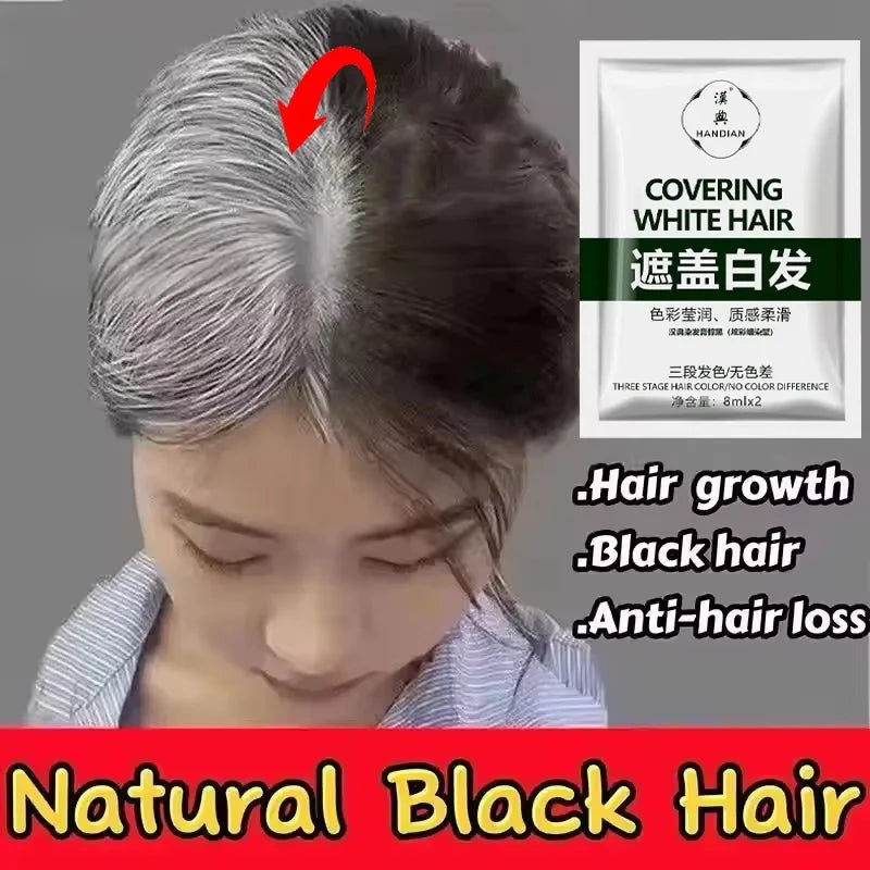 Herbal Hair Dye Shampoo – Natural Black & Grey Coverage