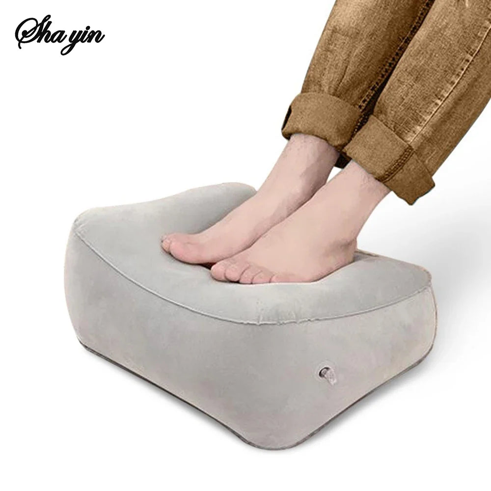 Inflatable Soft Footrest Pillow PVC Foot Rest Cushion Air Travel