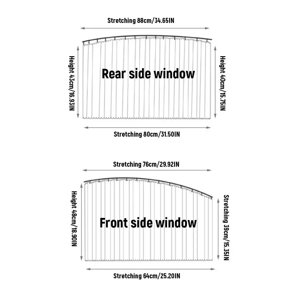 Car Side Window Sun Shade Curtains | UV Block Foldable Cover