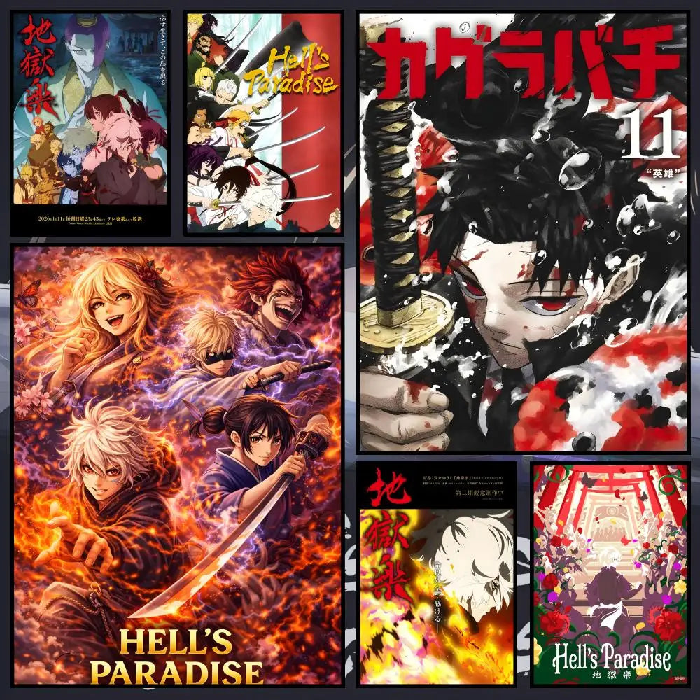 Hell's Paradise Anime PVC Wall Poster – Peel & Stick HD Art