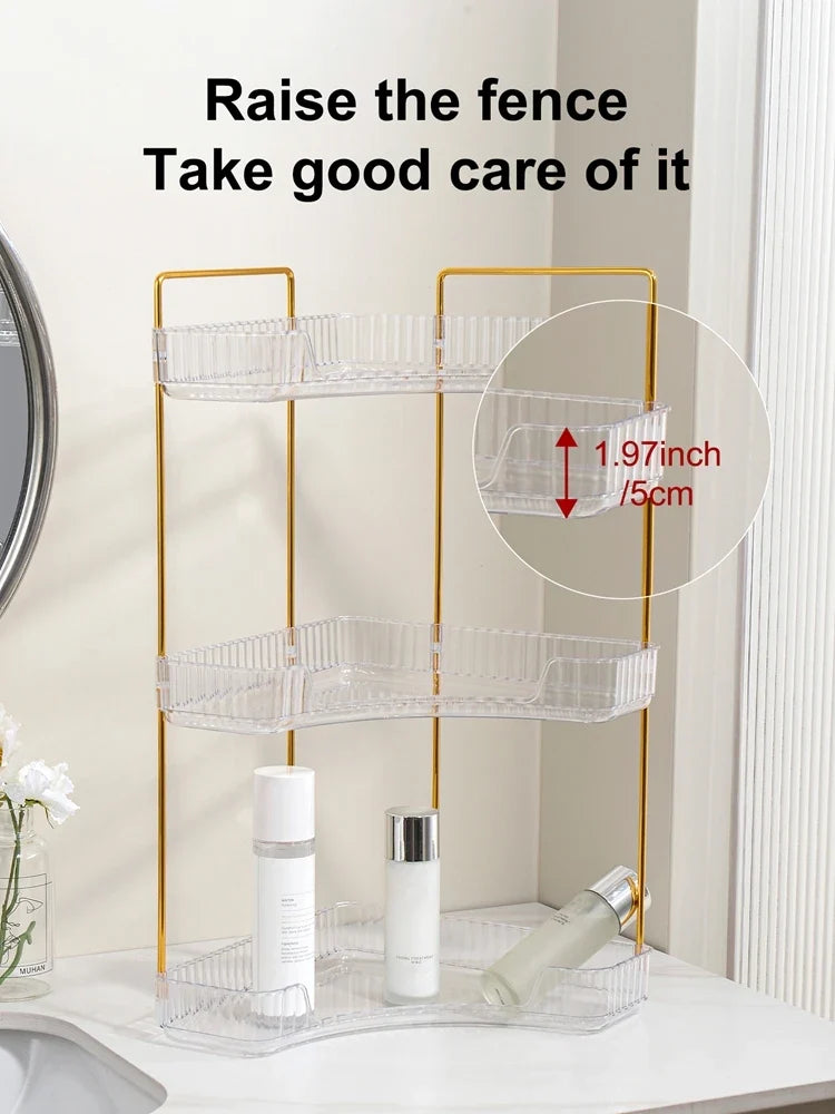 3-Tier Corner Bathroom Counter Organizer Makeup Cosmetic Storage