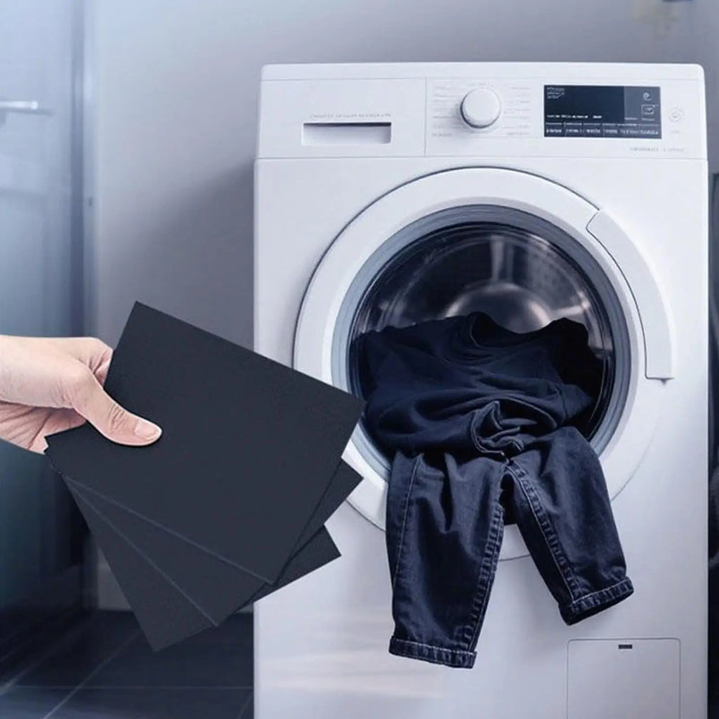 10-Pack Laundry Darkening Sheets | Black Fabric Color Restorer