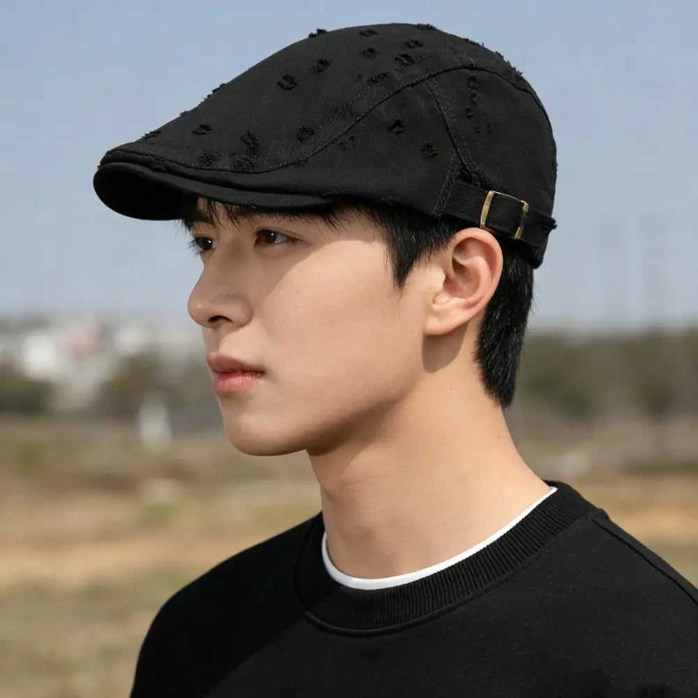 Adjustable Cotton Beret Hat – Unisex Painter Newsboy Cap