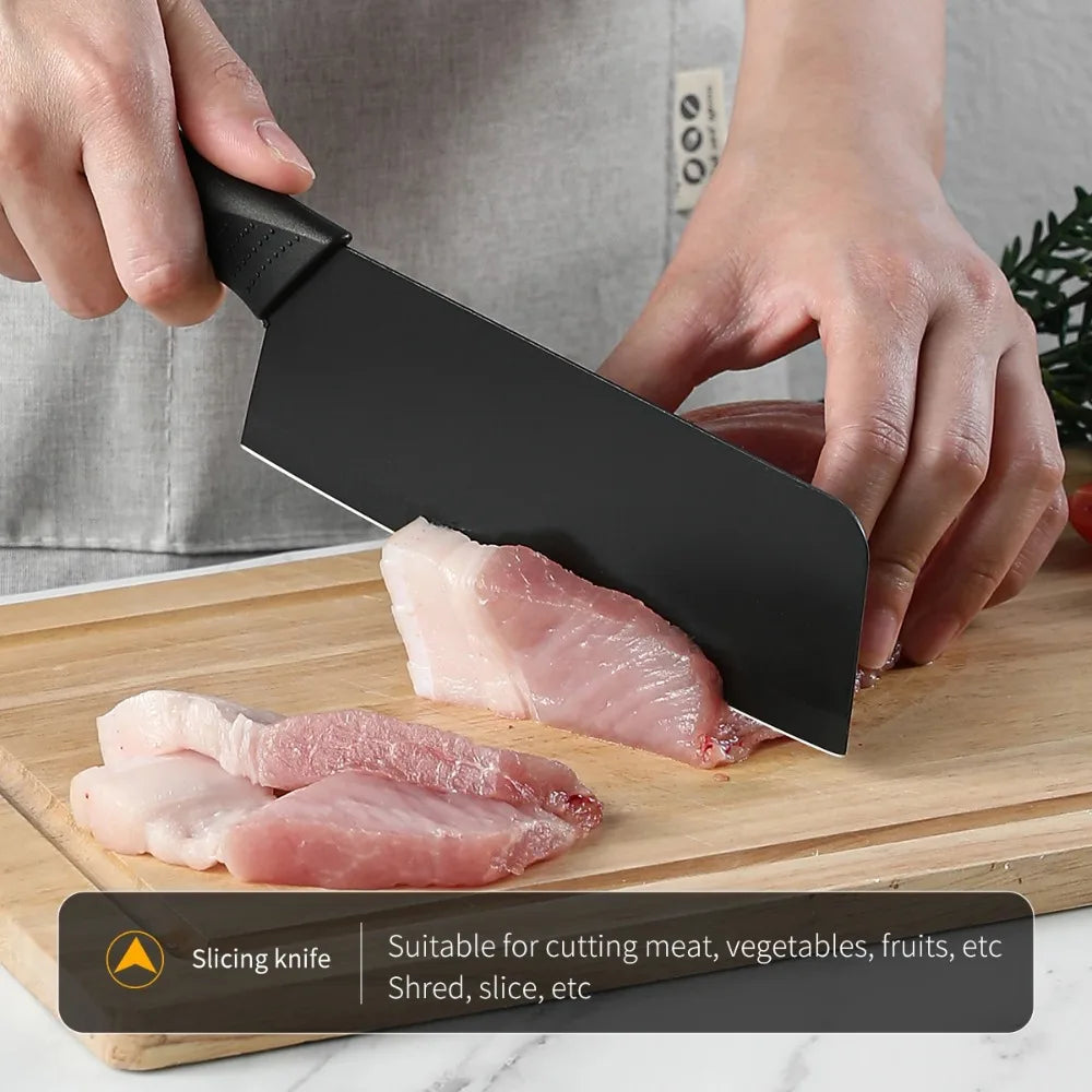 PLYS 6-Piece Kitchen Knife Set with Holder – Stainless Steel