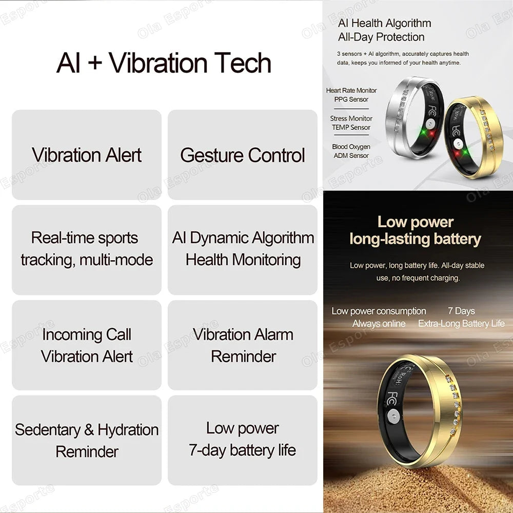 Women's Smart Ring – Heart Rate, Sleep & Fitness Tracker