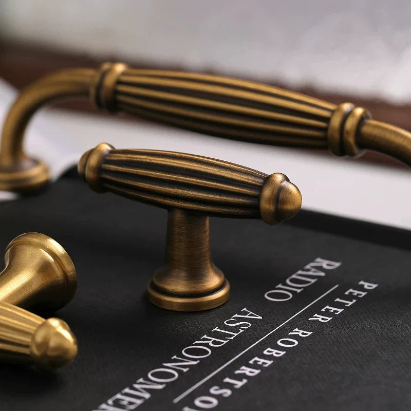 Brass French Cabinet Handle | Gold European Luxury Drawer Pull