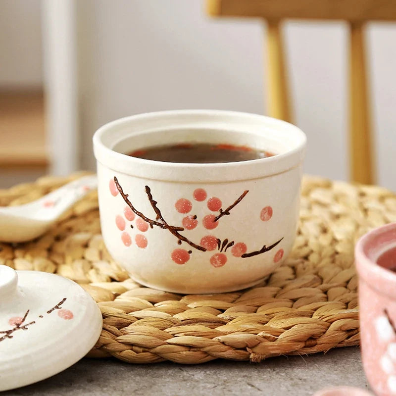 Ceramic Snow Glaze Stew Cup | Mini Soup & Steamed Egg Bowl