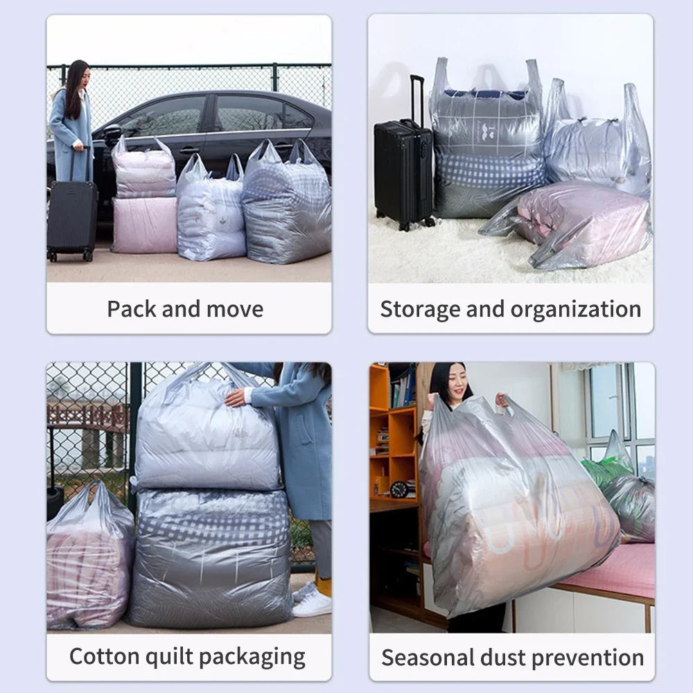 10-Pack Waterproof XL Quilt & Clothing Storage Bags for Moving