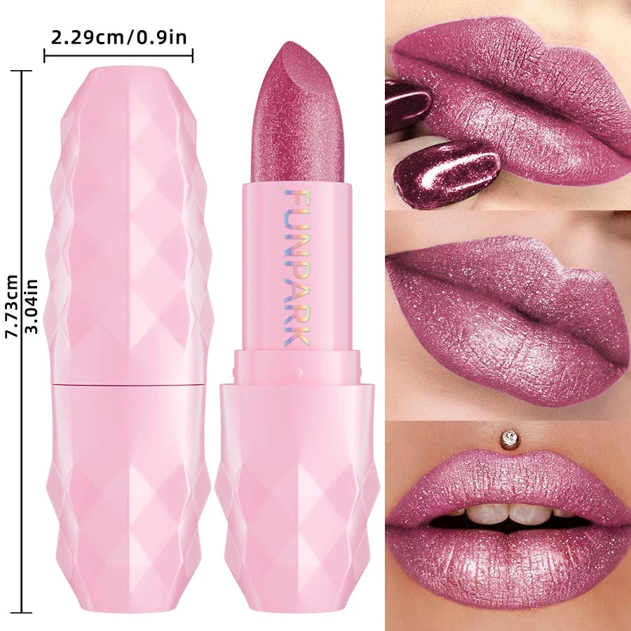 FUNPARK Glitter Metallic Lipstick – Pearlescent Pigmented Lip Glaze