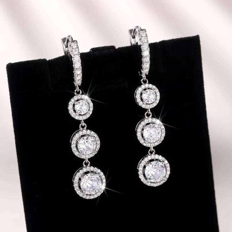 Huitan Cubic Zirconia Dangle Earrings – Sparkling Drop Jewelry