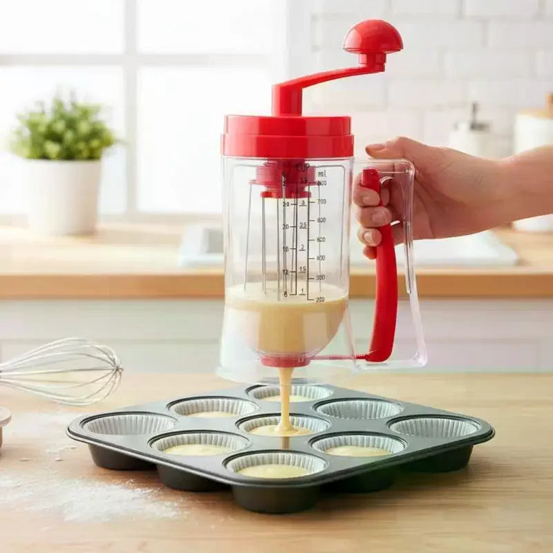 Silicone Squeeze Batter Dispenser with Measuring Labels | Baking