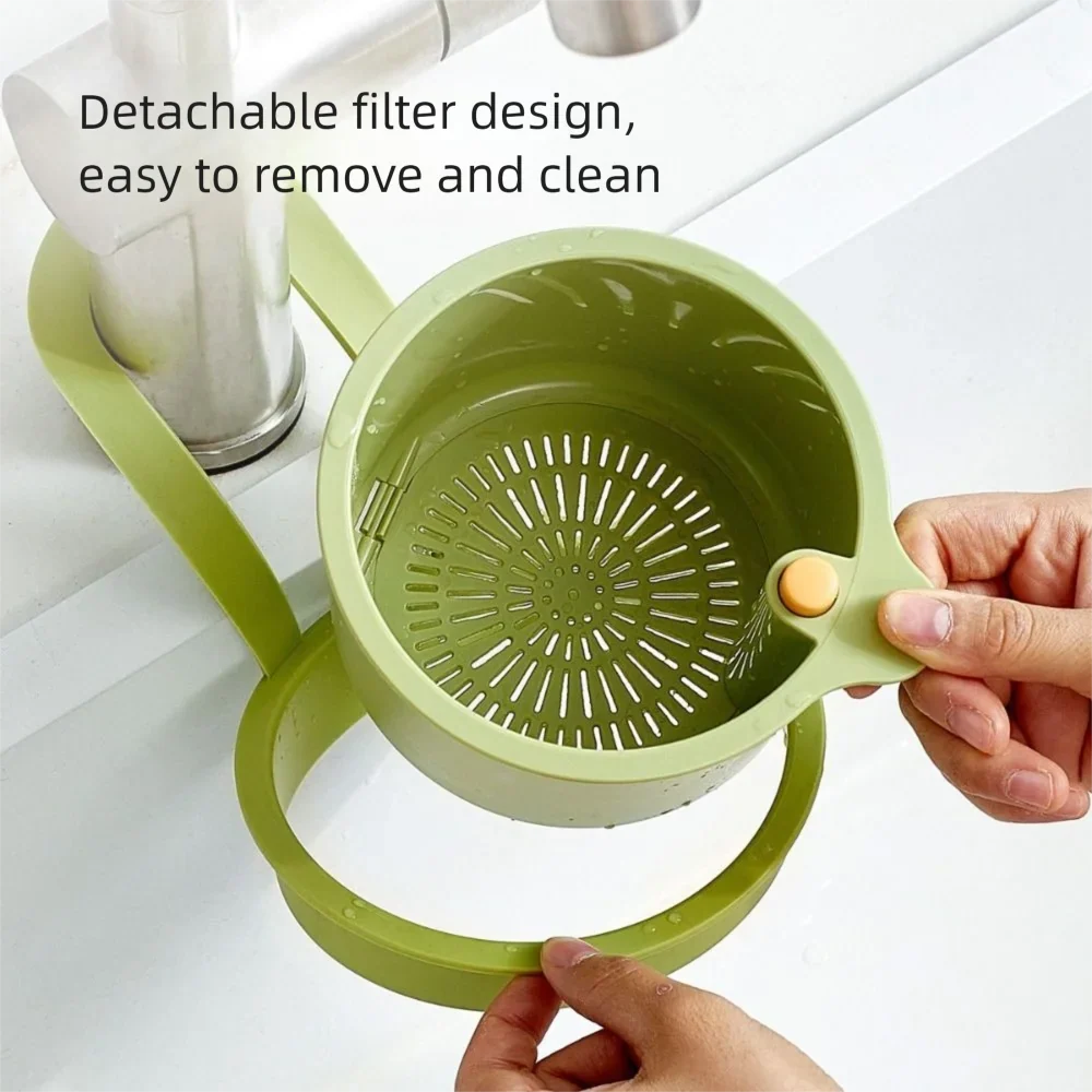 Sink Hanging Strainer Basket – Push-Button Drain & Easy Empty