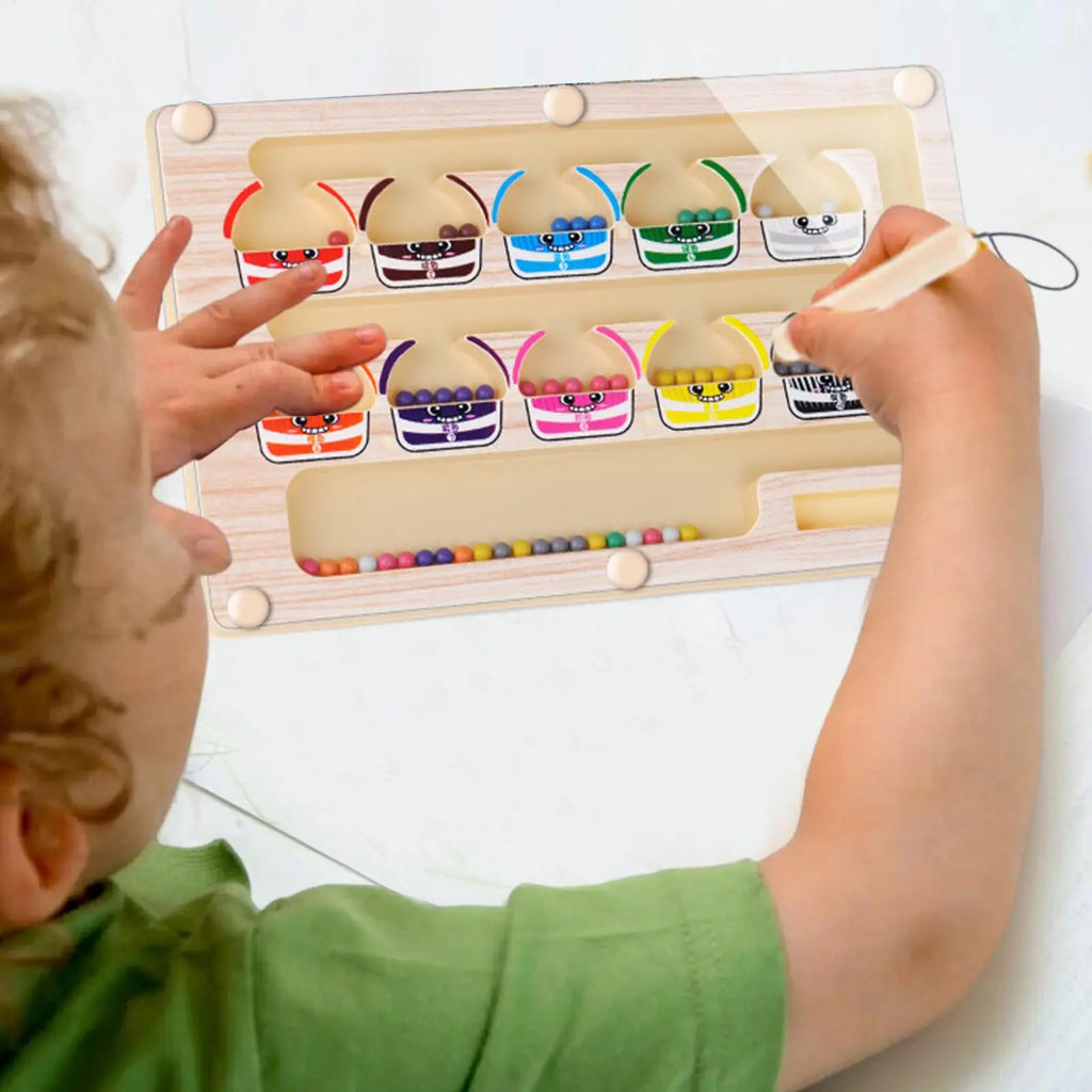 Magnetic Color & Number Maze Toy – Educational Game for Kids 3+
