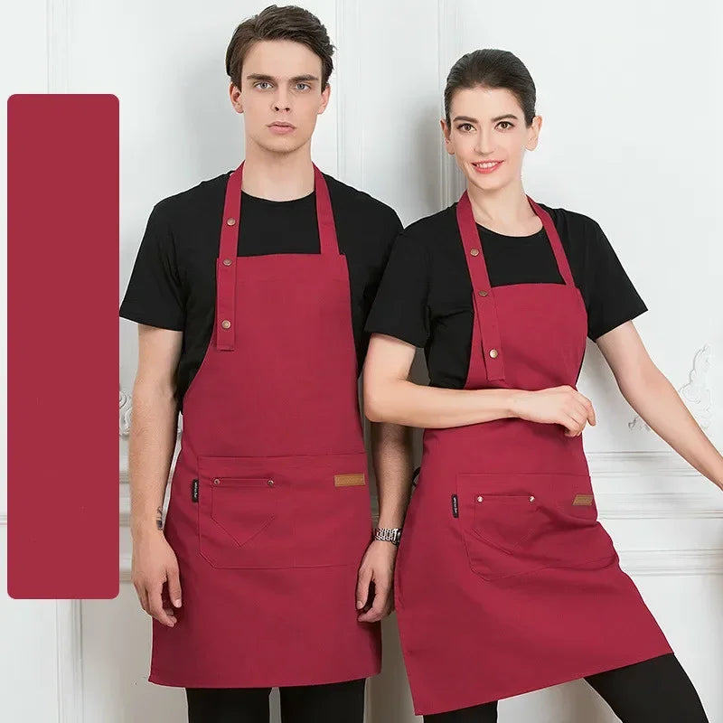 Canvas Bib Apron for Cooking, BBQ & Hairdressing – Unisex