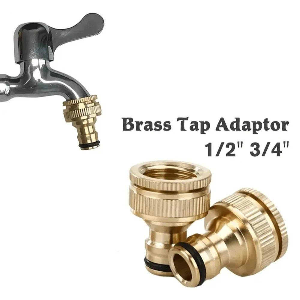 Brass Threaded Pipe Fitting 3/4" & 1/2" Garden Water Connector
