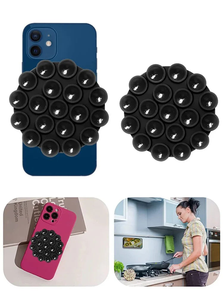 Silicone Suction Cup Phone Holder – Double-Sided Wall Mount