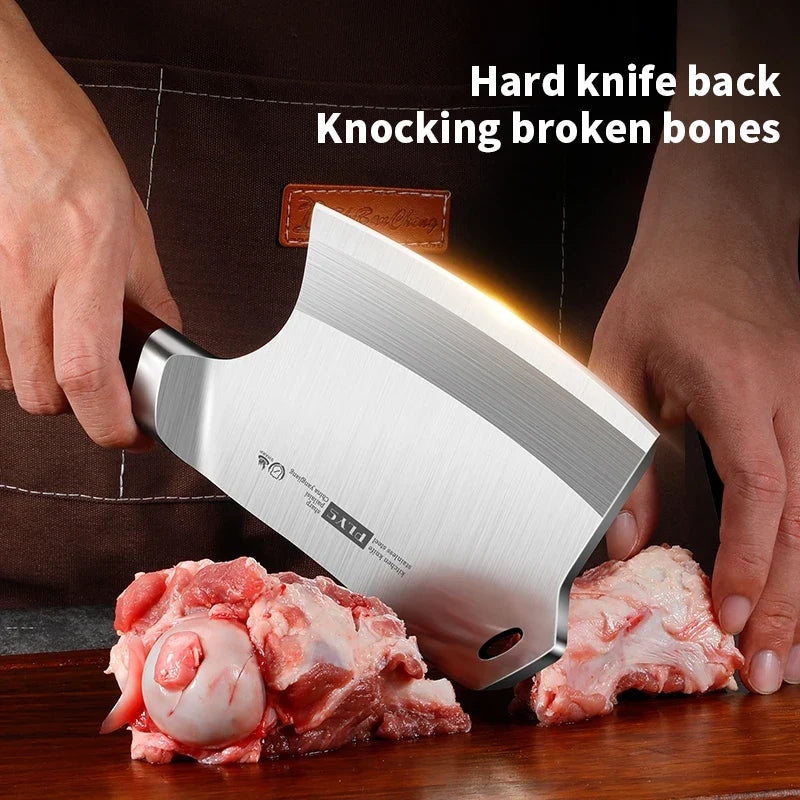 PLYS Heavy-Duty Bone Chopper Knife – Stainless Steel Butcher Axe
