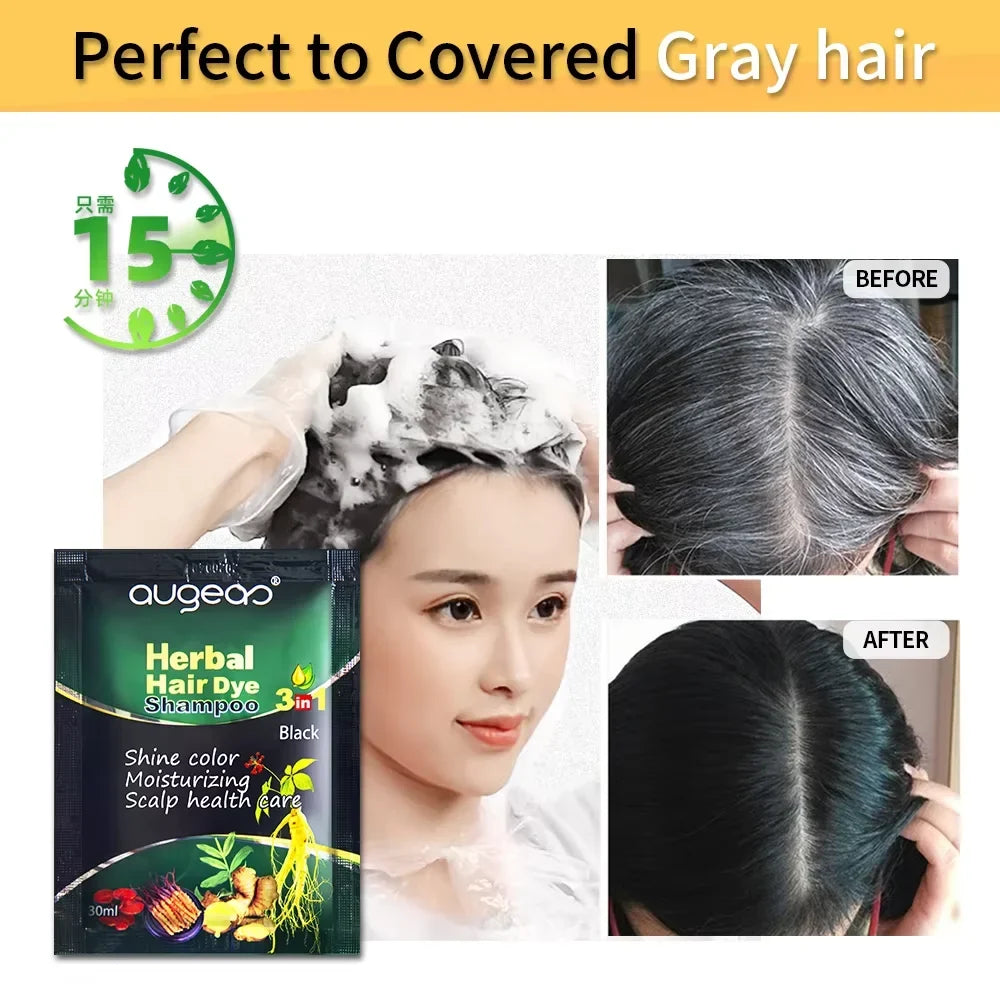 Hair Color Dye Shampoo | 6 Shades Plant Formula 500ml