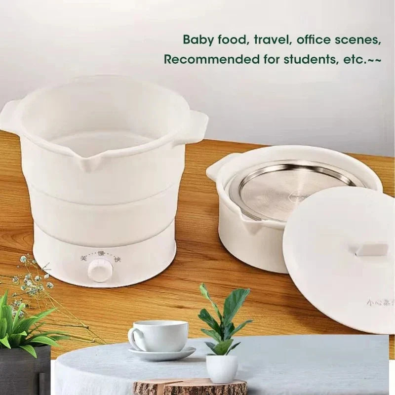 HOMEFISH Foldable Silicone Electric Hot Pot | Travel Cooker 1.2L