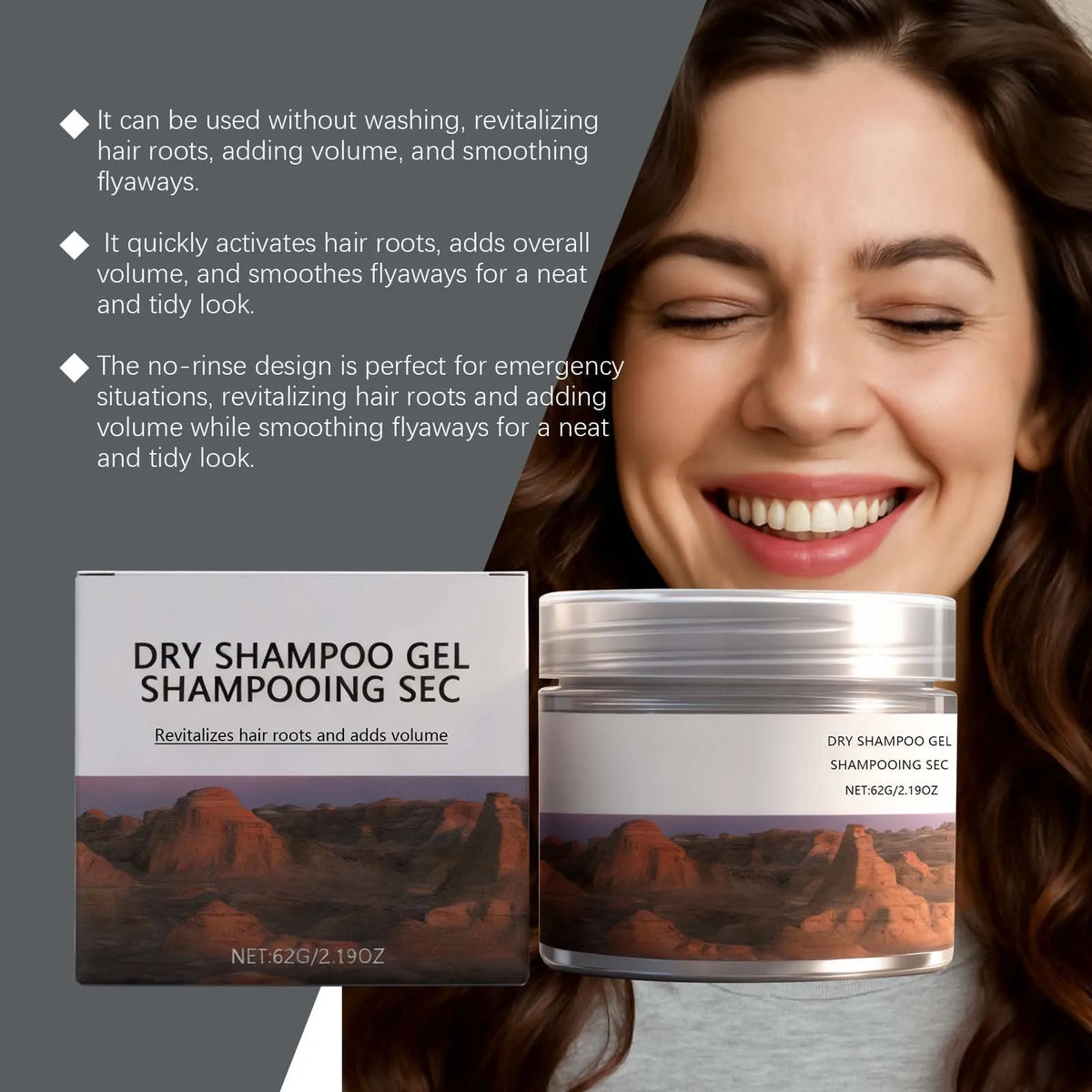 Coconut Oil Dry Shampoo Gel – Volume & Refresh | No-Rinse