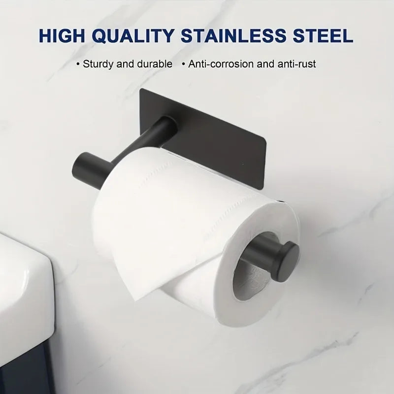 Heavy Duty Stainless Steel Toilet Paper Holder | No-Drill Mount