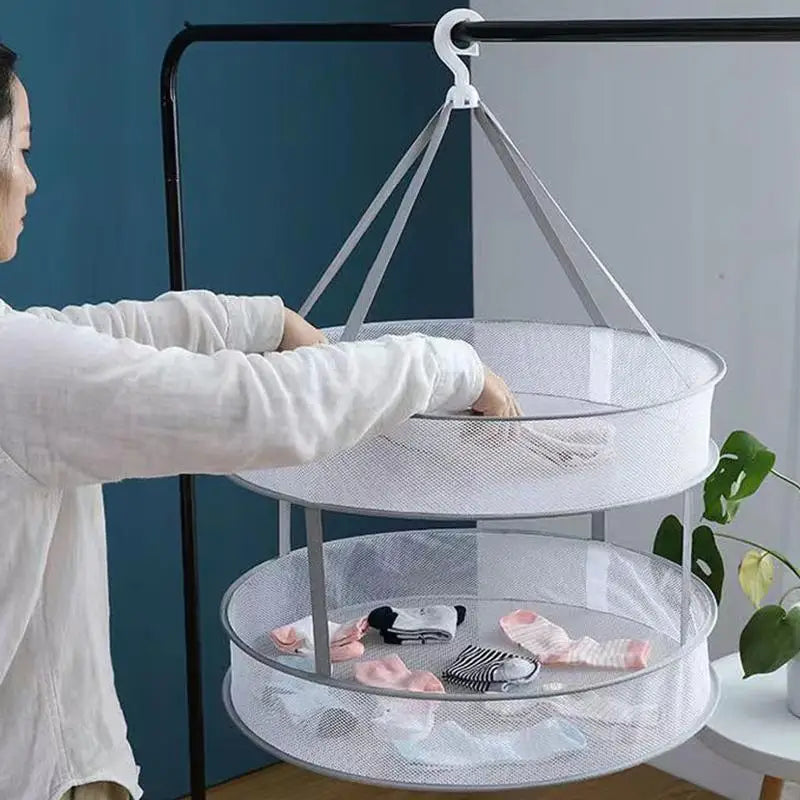 Foldable Flat Mesh Drying Basket | Anti-Deformation Clothes Net