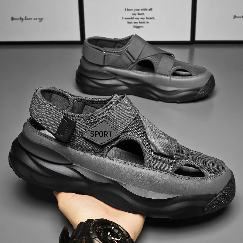 YBQJOO Men's Breathable Hollow Beach Sandals | Anti-Slip