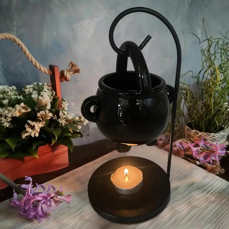 Hanging Cauldron Wax Burner Witch Caldron Pot Candle Holder