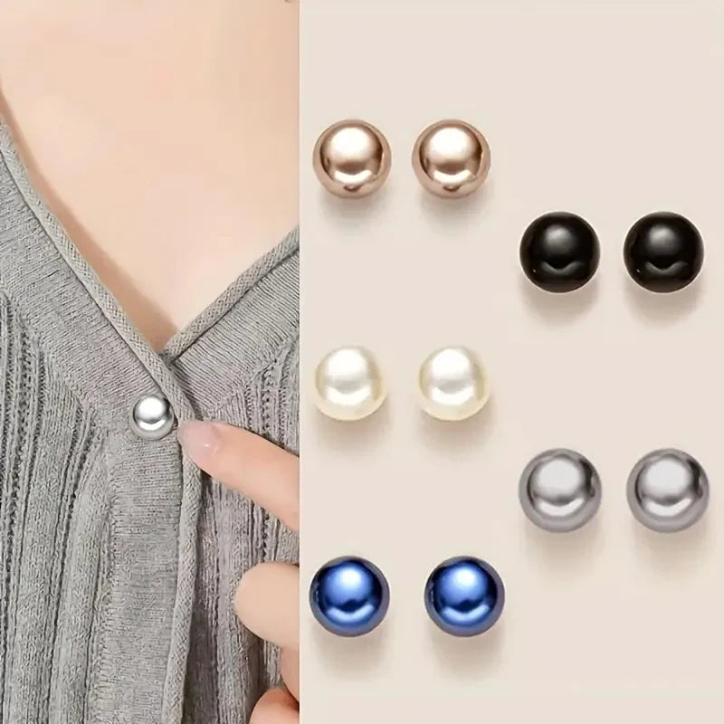 10pcs Pearl Button Pins – DIY Decorative Safety Pin Brooches