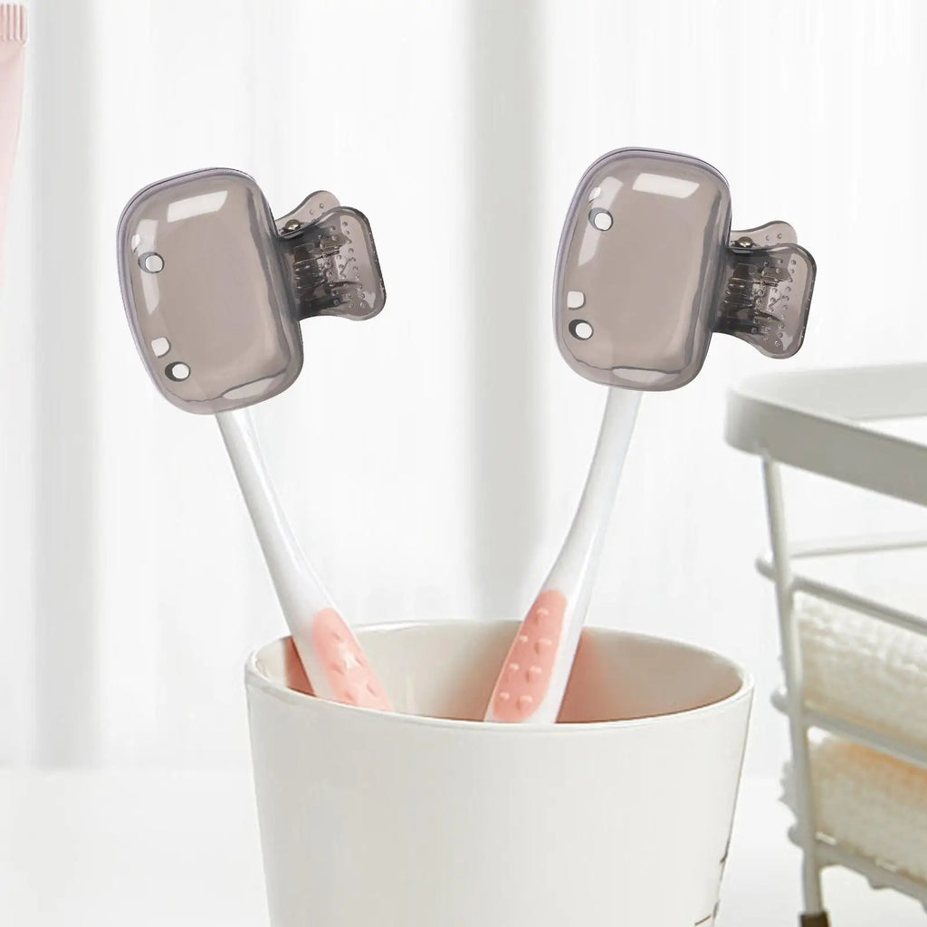 Clip-On Dustproof Toothbrush Cover Cap for Travel & Home