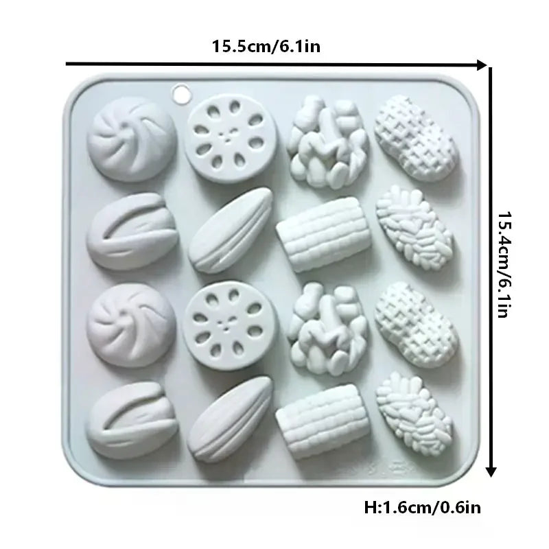 3D Nut-Shaped Silicone Mold for Chocolate, Candy & Baking