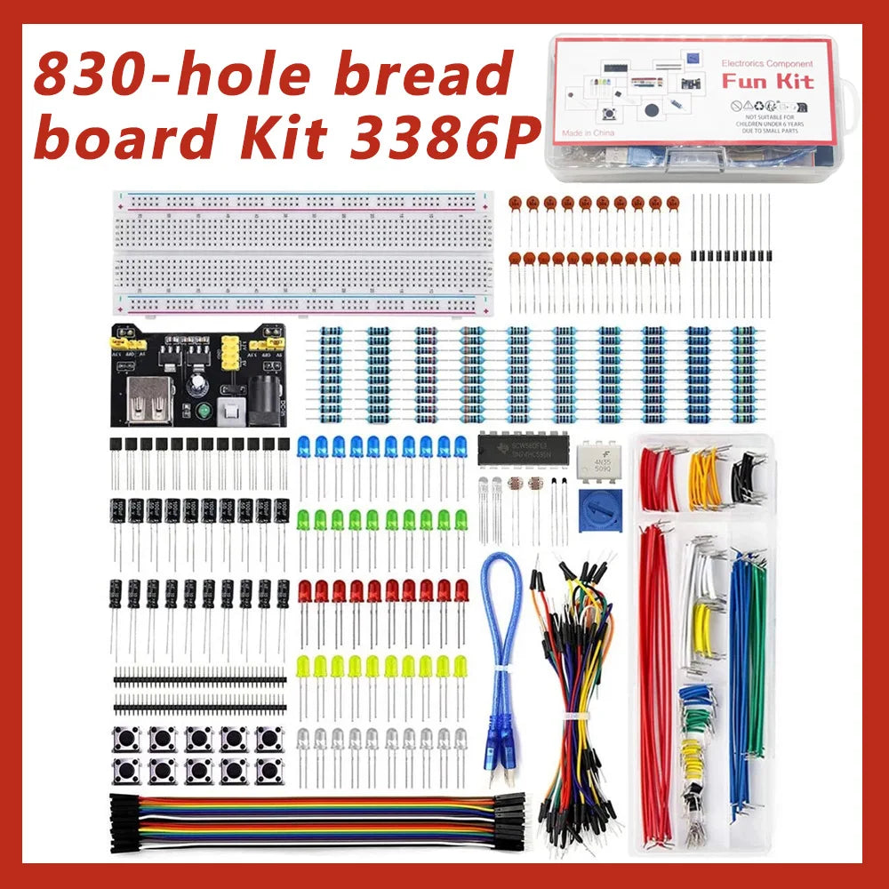 Arduino Uno R3 Starter Kit – 830 Breadboard & Electronics Set