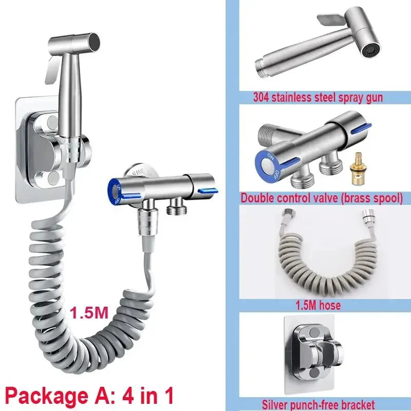 Handheld Bidet Sprayer Set – Stainless Steel Self-Cleaning