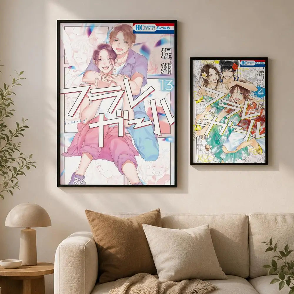 Manga Girl Self-Adhesive Wall Poster – HD Waterproof Art Print