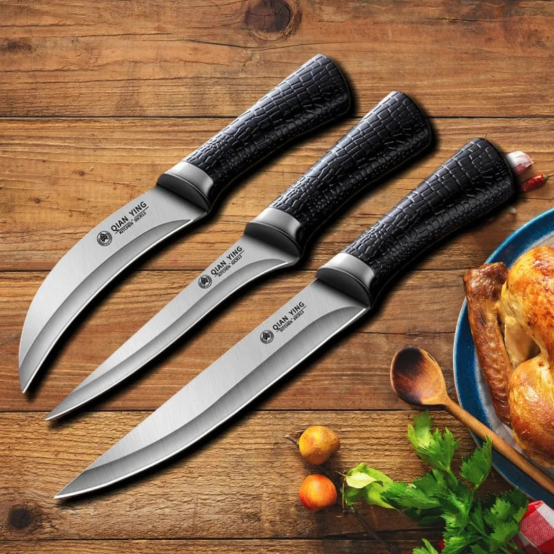 Stainless Steel Boning Knife Set – Sharp Cleaver & Slicer