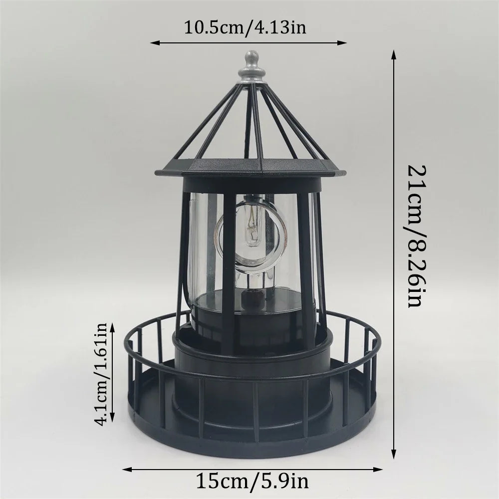 LED Solar Rotating Lighthouse Hardware Iron Electronic Accessories