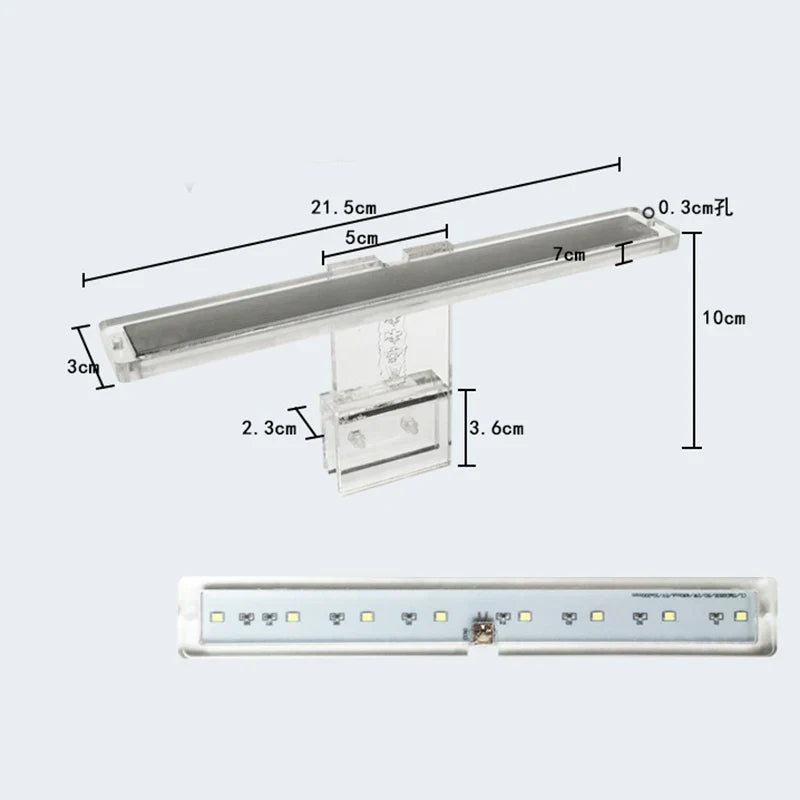 LED Aquarium Clip-On Light 2W 5V Strip Lamp for Fish Tanks