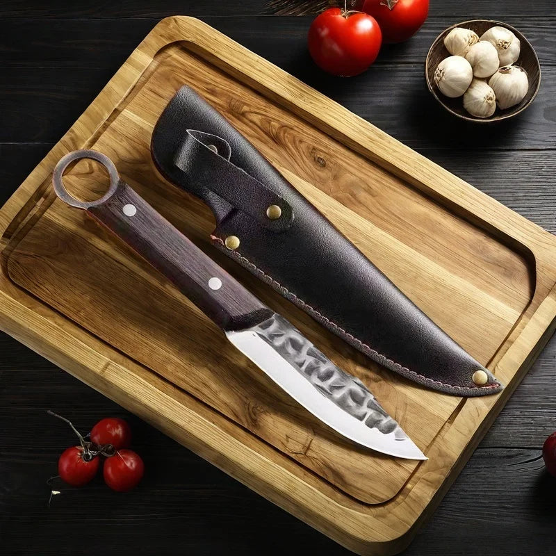 Handmade Forged Boning Knife – Stainless Steel & Wood Handle