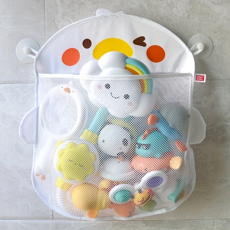 Mesh Baby Bath Toy Storage Bags Sucker Design Organizers Bathtub Toys