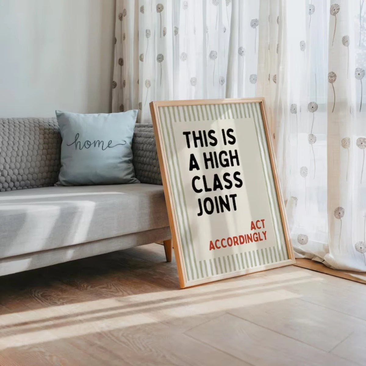 "This Is A High Class Joint" Funny Bar Canvas Wall Art