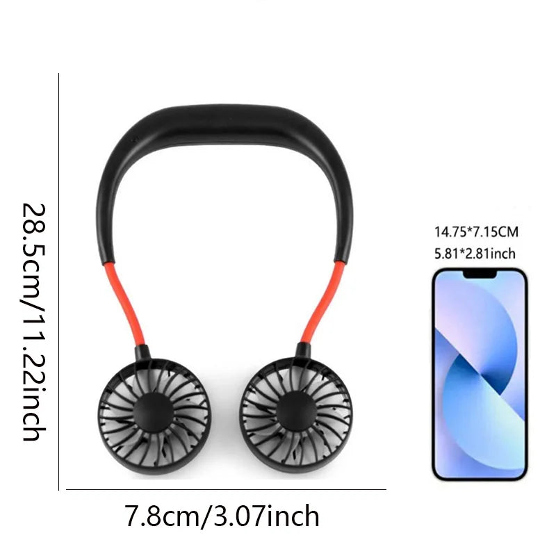 Portable Neck Fan – Hands-Free USB Rechargeable Cooling Fan
