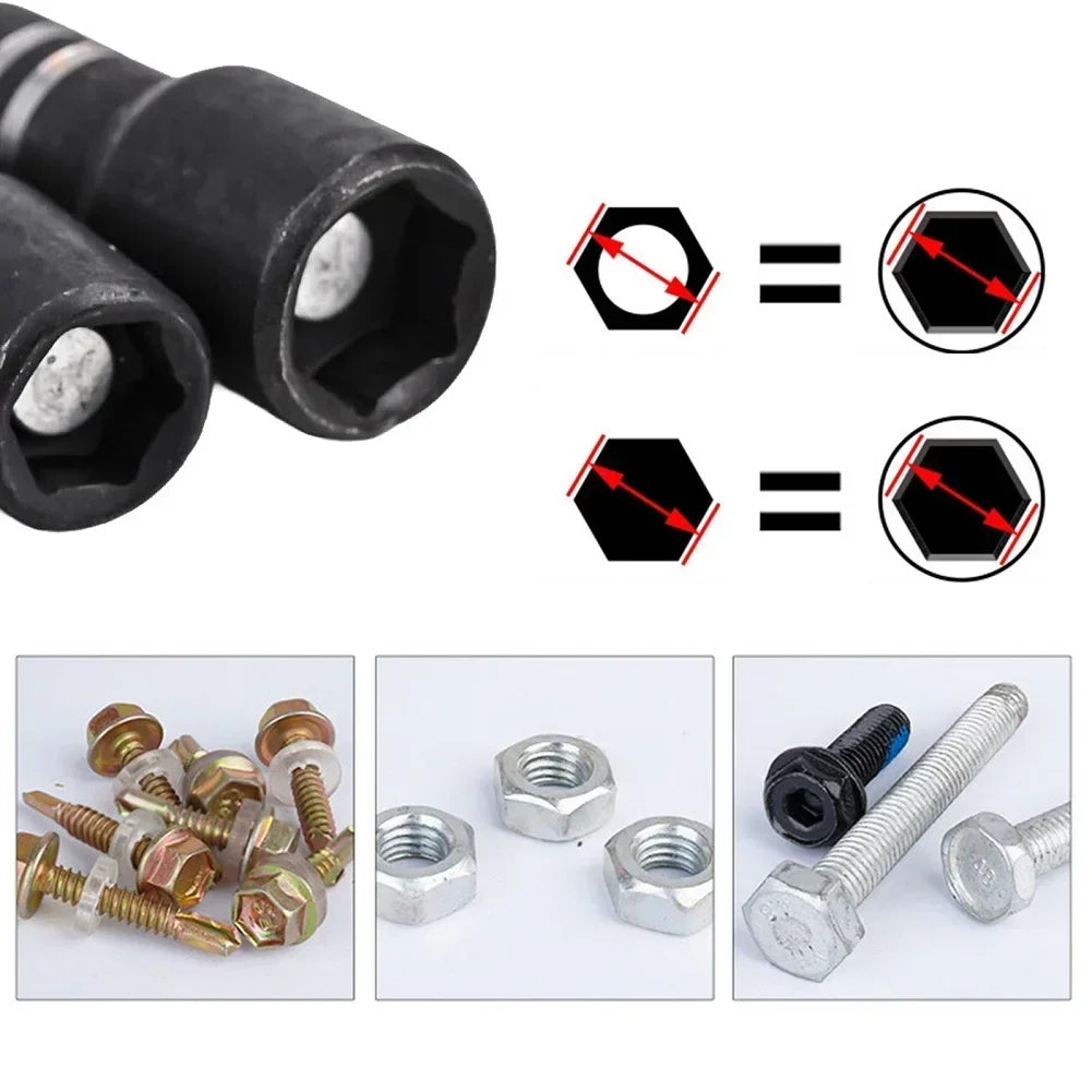 6-Piece Magnetic Socket Nut Driver Set 6–14mm | Hex Drill Bit