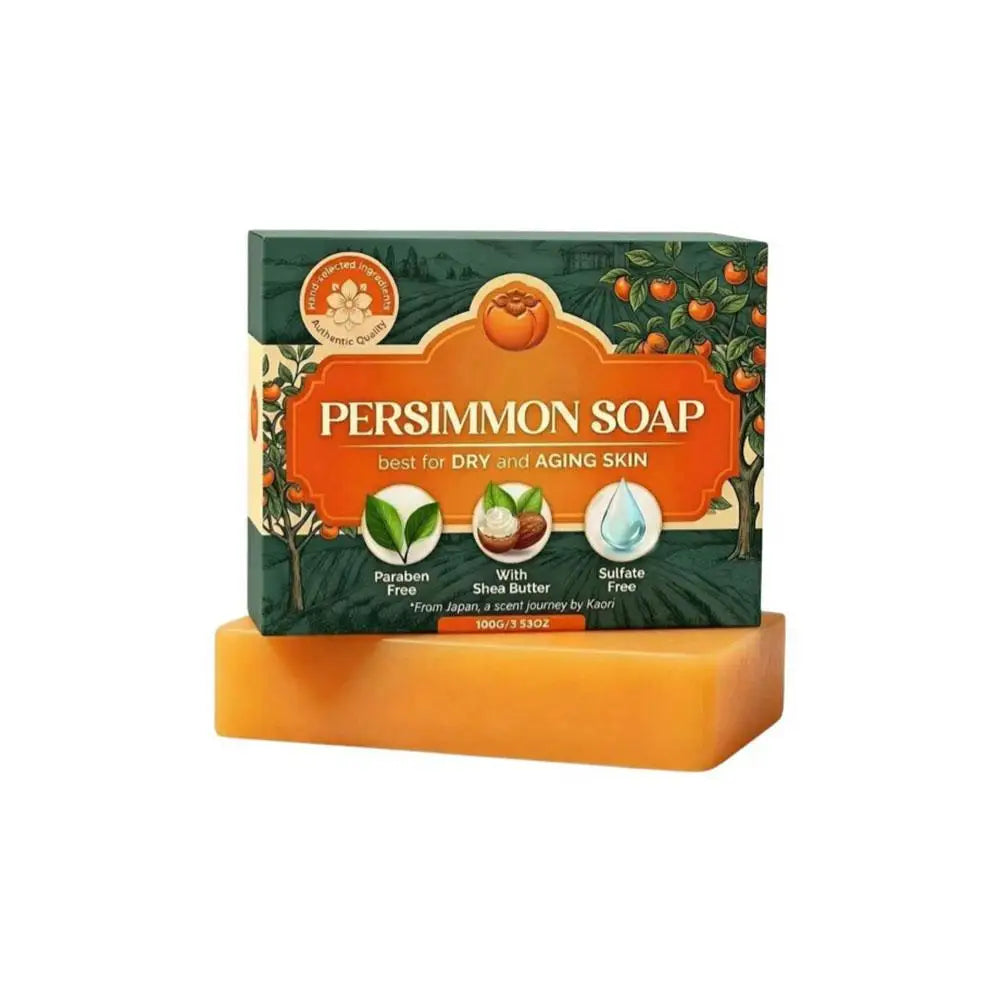 Persimmon Soap Bar Body Odor Green Tea Extract Men Women Gentle All