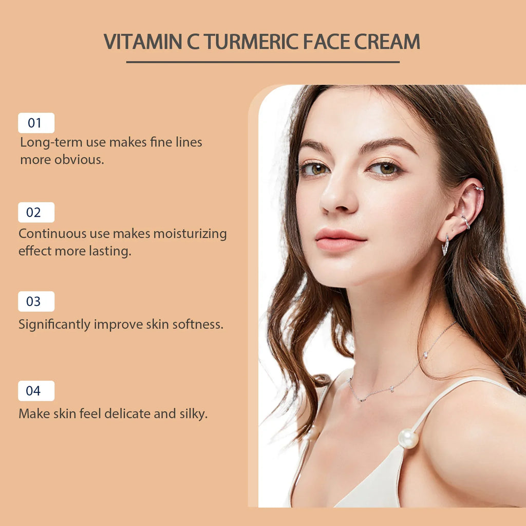 Turmeric Face Cream 15% Vitamin C, Hyaluronic Acid & Retinol 60g